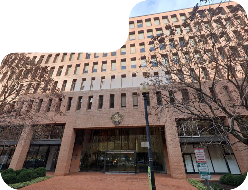 O Edifício da Secretaria-Geral (GSB) da OEA, localizado em Washington, D.C.